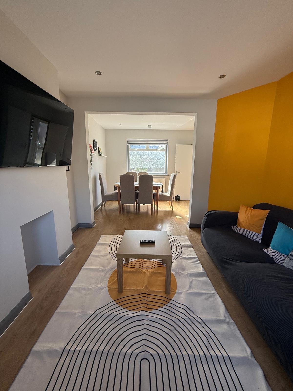 The living and dining space at Rosedene House